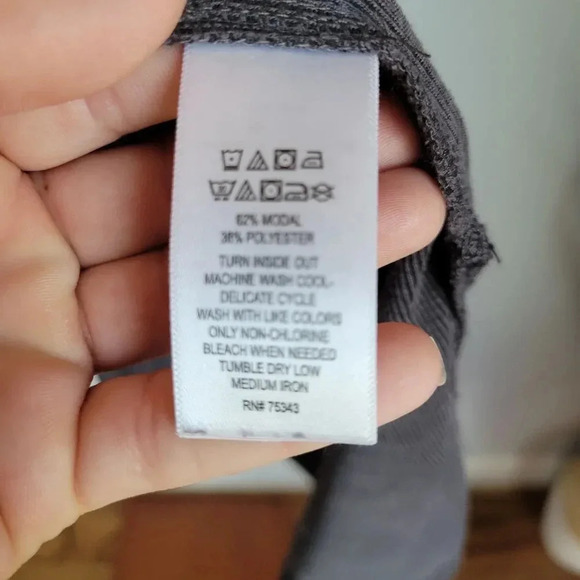 Rachel Zoe, Grey Turtleneck Blouson Long Sleeve Jersey Midi Dress, Size Large - Picture 8 of 9